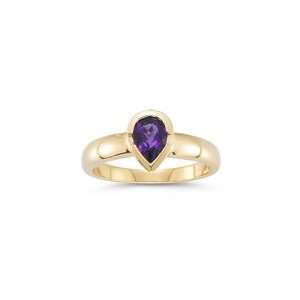  0.68 Cts Amethyst Solitaire Ring in 14K Yellow Gold 8.0 