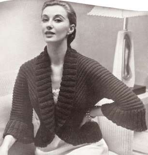Vintage Knitting PATTERN Bed Jacket Bedjacket Sweater  