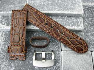 BIG GATOR 24mm LEATHER STRAP Band for PANERAI Buckle 24  