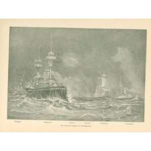  1891 Print French Fleet At Portsmouth 