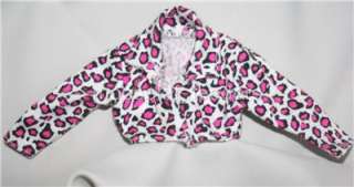   Fashion Avenue #15852 jean denim cheetah pink white jacket shirt 1996