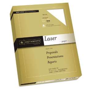 Southworth   25% Cotton Fine Laser Paper, 24 lbs., 8 1/2 x 11, White 