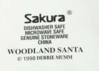 Adorable Debbie Mumm 1998 Woodland Santa Plates  