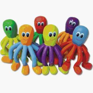  Physical Education Games Critters   6 Color Rubber Octopi 