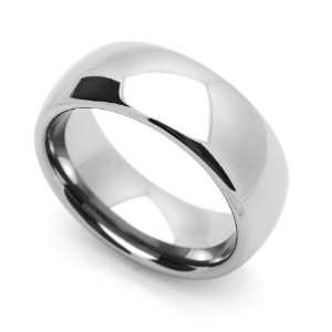 8MM Comfort Fit Tungsten Carbide Wedding Band Classic Domed Ring (5 to 