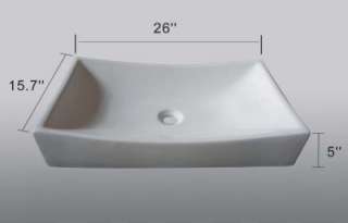   white porcelain Ceramic Bathroom Sink Bowl B8 + Chrome Drain  