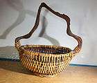 Beautiful Handcrafted 14 Inch Basket with Natural Wood Branch Handle