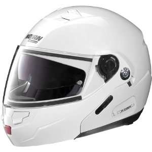 Nolan N90 N Com Street Bike Racing Motorcycle Helmet   Metal White 