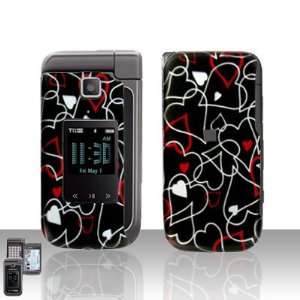  Red White Empty Heart Rubberized Snap on Hard Skin Cover 