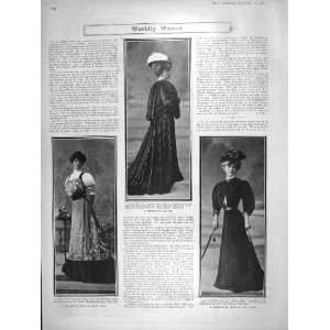  1906 LADIES FASHION PROMENADE COSTUME DINNER GOWN DRESS 