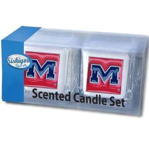 Rebels   Ole Miss 2 pack of 2x2 Candle Sets   NCAA College Athletics 