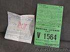 Vintage 1975 Ohio Resident Hunting and Trapping License V 1564 with 