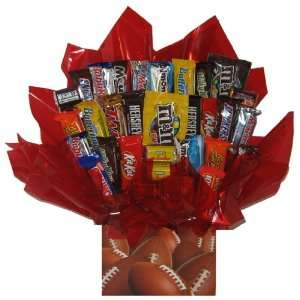  Chocolate Candy bouquet in a Football gift box Everything 