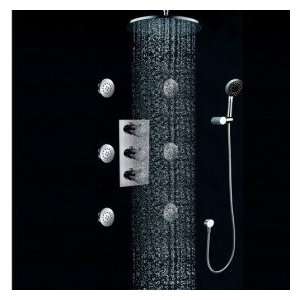 FaucetWall Mount Thermostatic Shower Faucet with BodySprays (Chrome 