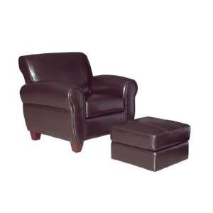  Bycast Leather Mate Club Chair & Ottoman World Import 