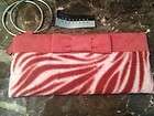 NWOT Outstanding BRACIANO Pink Zebra Print Bow CLUTCH/ BAG