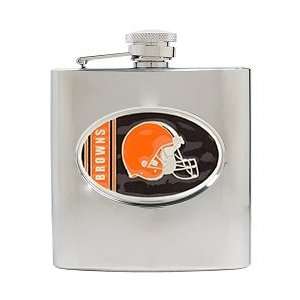    CLEVELAND BROWNS Stainless Steel Oval Hip Flask
