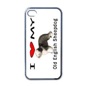  I Love My Old English Sheepdog Black Iphone 4 and Iphone 