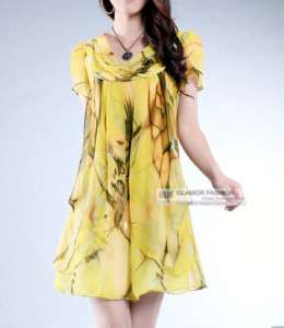 Printed Chiffon Dress Baggy Dress S/M/L #GF265A  