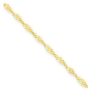  10K Yellow Gold Solid 1.70mm Singapore 7 Chain Jewelry