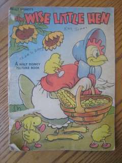 1937 The Wise Little Hen Disney book Debut of Donald Duck Comic 