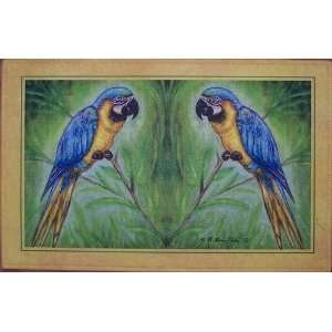  Betsy Drake DM032 Blue Macaw Door Mat 18x26 Patio, Lawn 