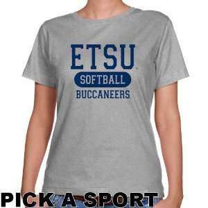 East Tennessee State Buccaneers Ladies Ash Custom Sport Classic Fit T 