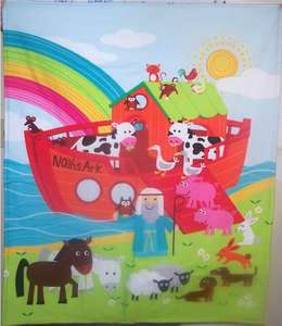 Noahs Ark boat rainbow animals Finished Baby Blanket  