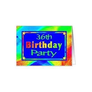    36th Birthday Party Invitation Bright Lights Card Toys & Games