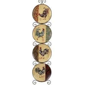  Rooster Wonder Four Tier Wall Hanging Plates [Kitchen 