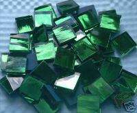 500 HANDCUT MOSAIC TILES GLASS GREEN MIRRORS 1/2 ART  