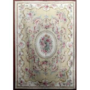   7x10 Hand Knotted Hand hooked Aubusson Weave RUG S157