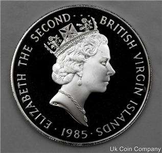 1985 BRITISH VIRGIN ISLANDS SILVER $20 DOLLARS COIN  