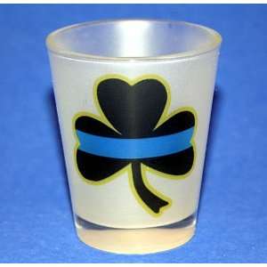  Thin Blue Line Shamrock Frosted Shot Glass Everything 