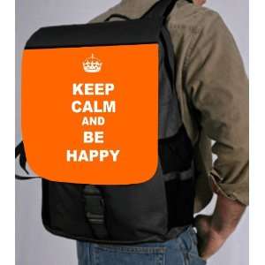  Keep Calm Be Happy   Orange Color Back Pack   School Bag 