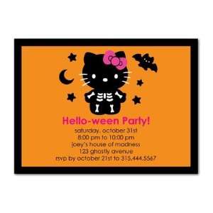  Halloween Party Invitations   Hello Kitty Spooky Skeleton 