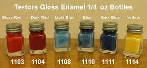 Testors Gloss Enamel 1/4 oz Paint Bottles Mix & Match Variety  