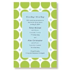  Boy Baby Shower Invitations   Haute Damask Dots   Blue and 