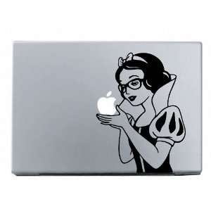  Snow White Nerd Black Macbook Decal Mac Apple skin sticker 