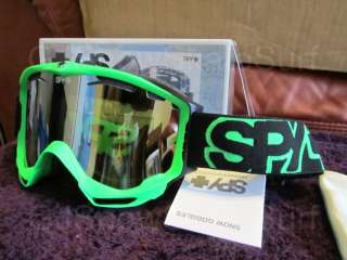 New Spy Omega Ski Snowboard Goggles Neon Green with Silver Mirror 