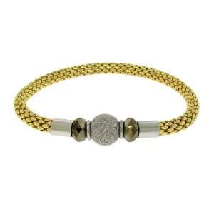 Beautiful Italian Silver Mesh Chain Plated With Vermeil Featuring A 