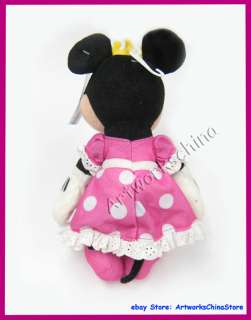 10 Disney Minnie Mouse Figure Plush Stuffed Toy Doll PINK Polka Dot 