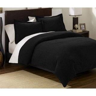 Chezmoi Collection 3 Pieces Solid Black Soft Micro Suede Comforter 