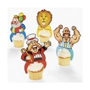 Cake Decorating 24 ct   Plastic Carnival Circus Big Top Character 