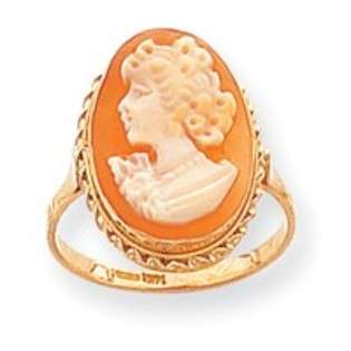 JewelBasket Cameo Rings   14k Gold Antique Style Carnelian Shell 