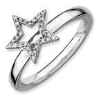   rings Sterling Silver Stackable Expressions Star Diamond Ring Size 8