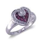 JewelryCastle 3 2275 GR 14KYG 8 14K Diamond and Ruby Ring   Size 8