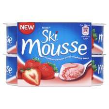 Ski Fruit Mousse Strawberry & Strawberry Coulis 4X60g   Groceries 