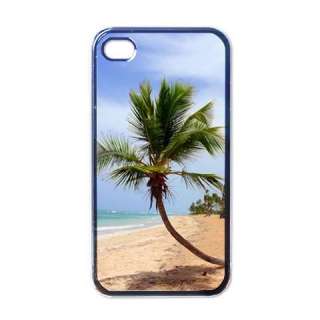 Tropical Island Palm Tree Black Apple iphone 4 Case  