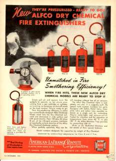 ALFCO DRY CHEMICAL FIRE EXTINGUISHERS 1953 AD  